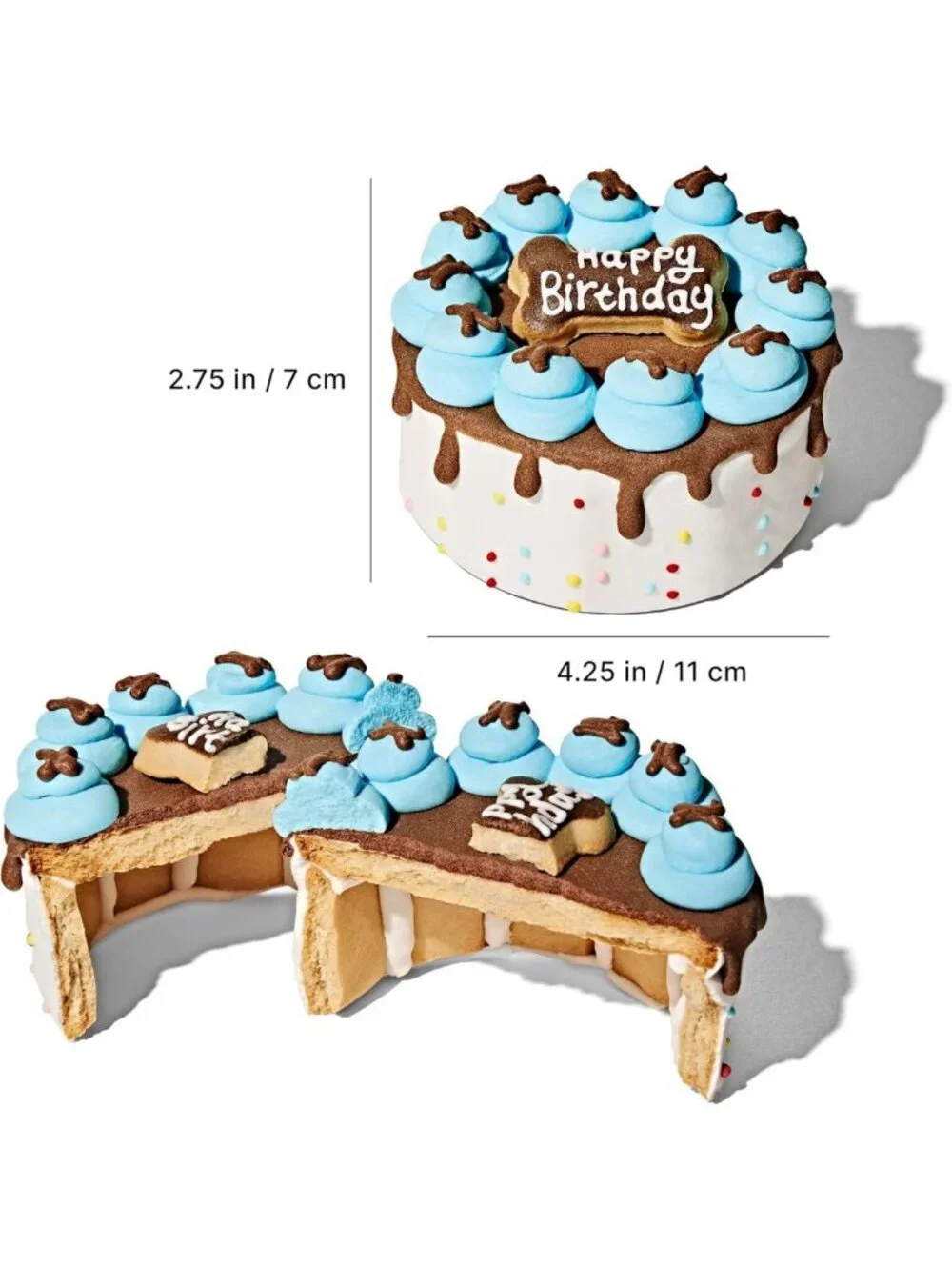 Delicious Peanut Butter Dog Birthday Cake - Hand Decorated Mini Treat for All